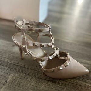 Mix No. 6 Blush Studded Strappy Heels